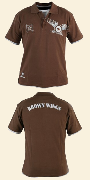 Brown Wings Applique Polo